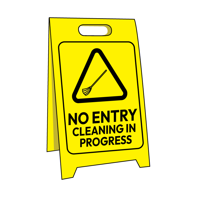 Max Global Products CS2003 Sign Stand, No Entry Cleaning In Progress