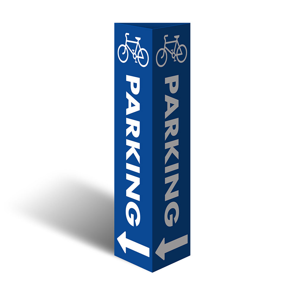 Max Global Products CBC1006 Three Sided Bollard Cover Surround, Parking Left Arrow (Bicycle Picto)