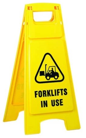 Max Global Products CS1025 Plastic Sign Stand, , Forklifts In Use