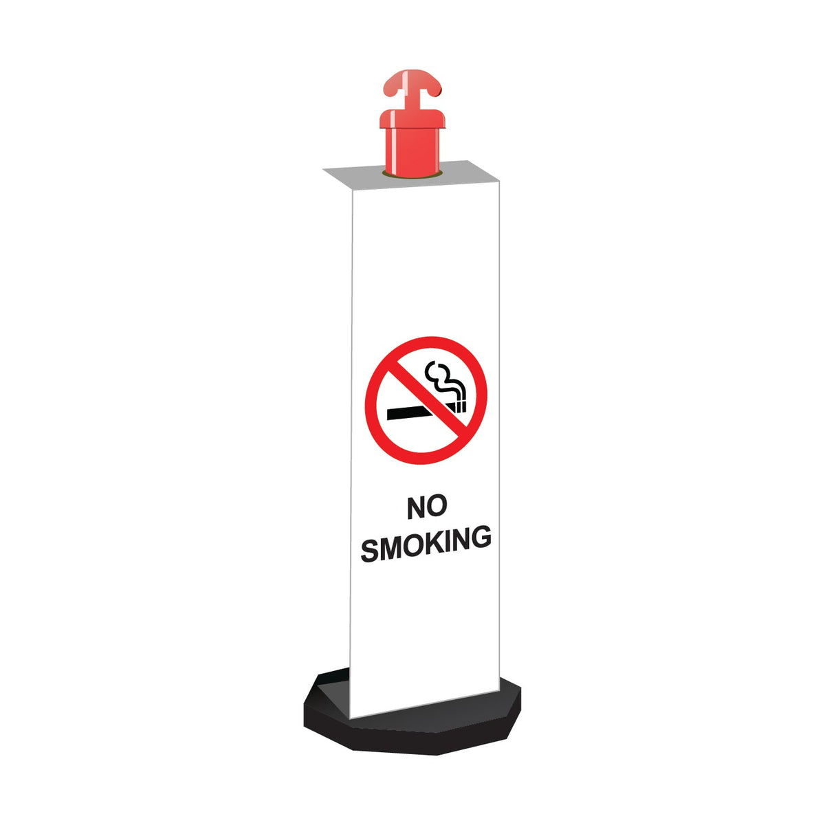 Max Global Products CS3006 Bollard Sign, No Smoking