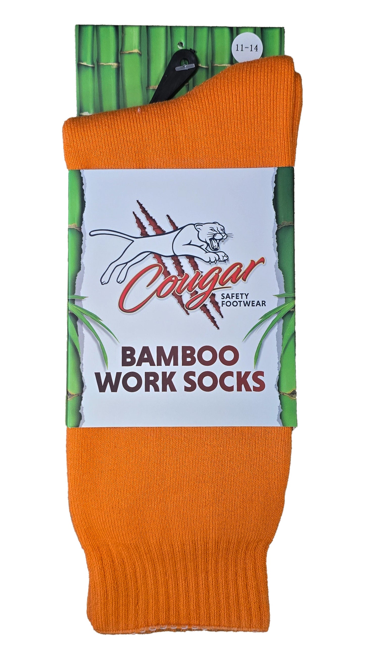 Cougar Footwear FBS851-ORG-M Men's Bamboo Socks - Orange - Medium (size 6-10)