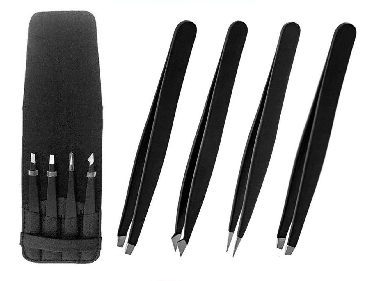 Max Global Products FP-4PCSET Forceps Set 4 Piece 9.5cm S/steel with Wallet Case