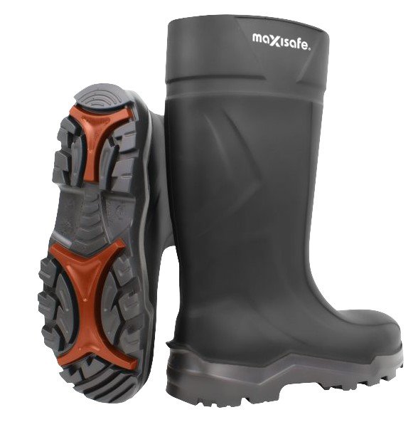 Maxisafe FWS804 XtremeGrip Black Polyurethane Gumboots