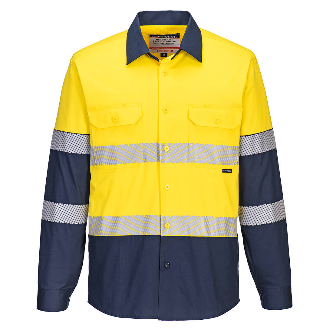 Portwest MS105 Hi-Vis Stretch Contrast Shirt L/S