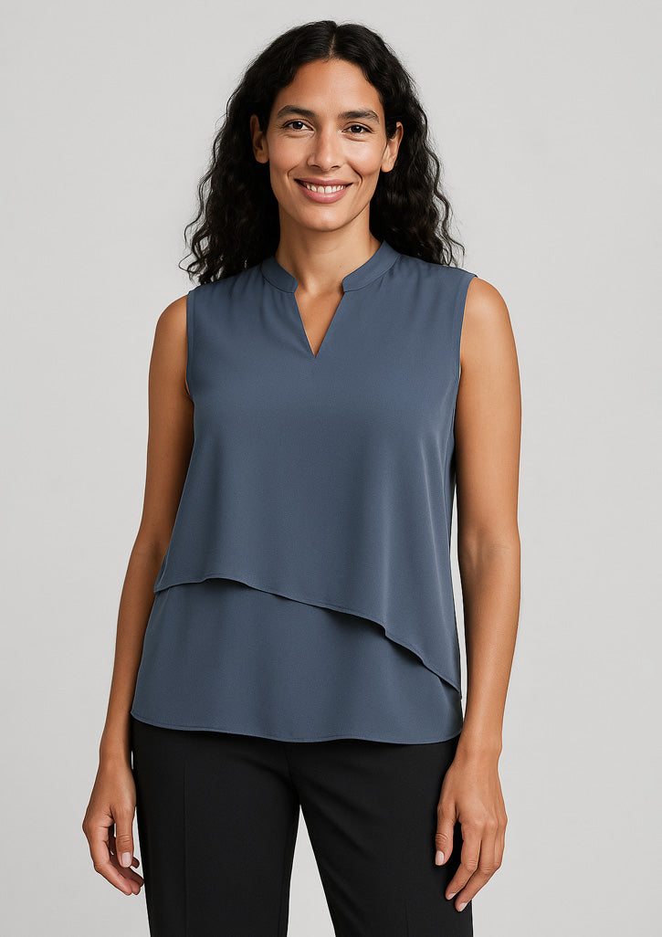 BizCorporate RB260LN Womens Seville Sleeveless Layered Blouse