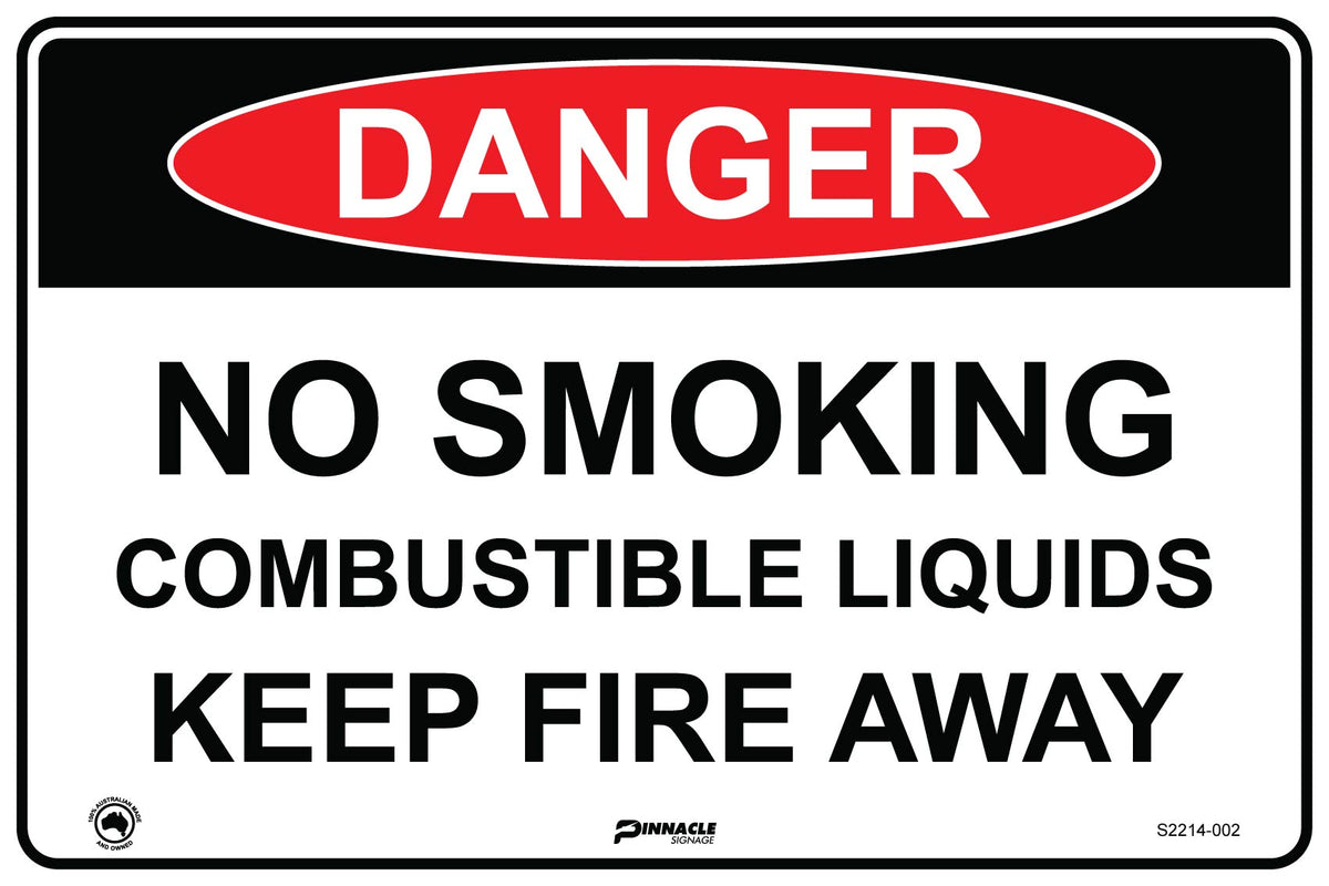 Max Global Products S2214 Danger No Smoking Combustible Liquids Keep Fire Away Sign