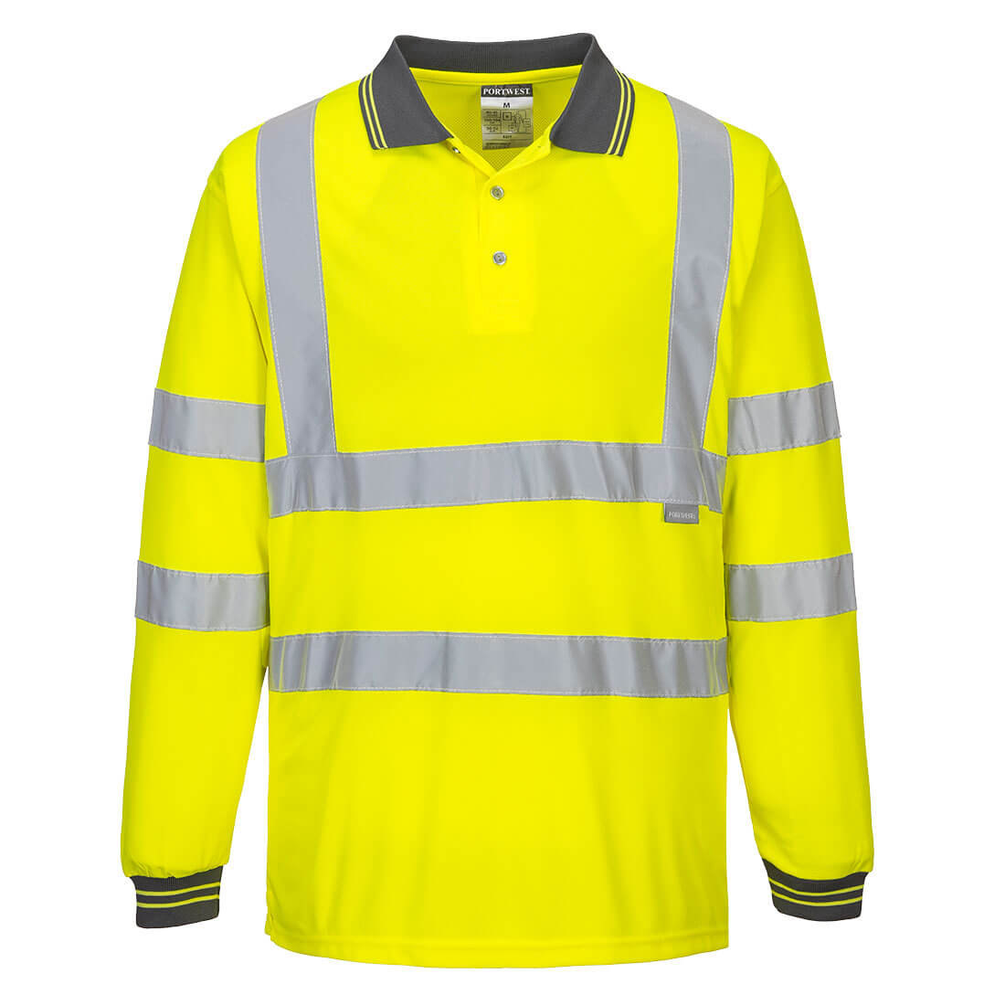 Portwest Hi-Vis Polo Shirt L/S in Yellow