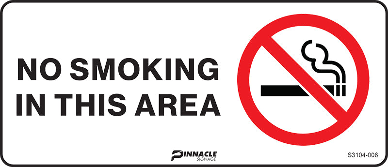 Max Global Products S3104 No Smoking In This Area Sign