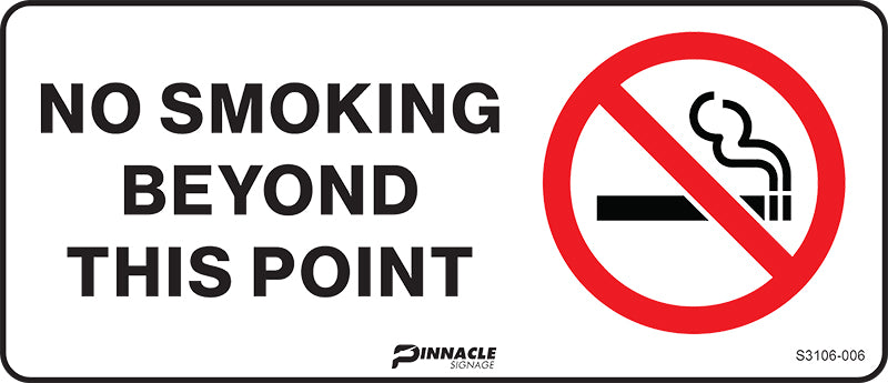 Max Global Products S3106 No Smoking Beyond This Point Sign