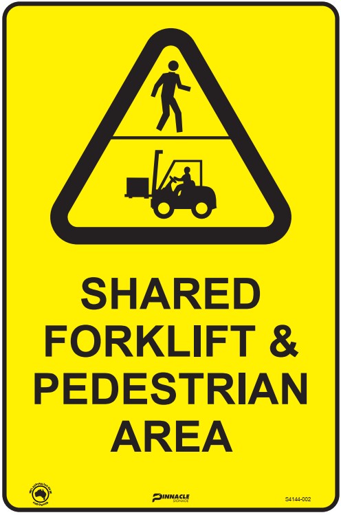 Max Global Products S4144 Shared Forklift & Pedestrian Area Sign