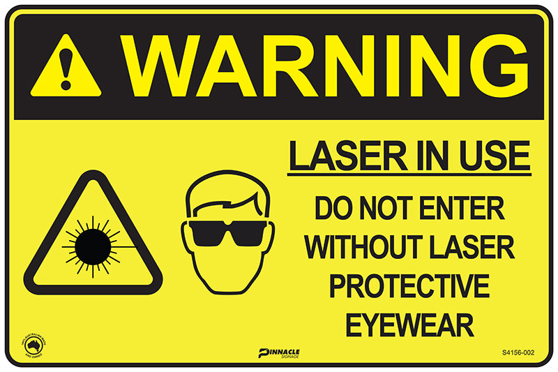 Max Global Products S4156 Warning Laser In Use Do Not Enter Without Laser Protective... Sign