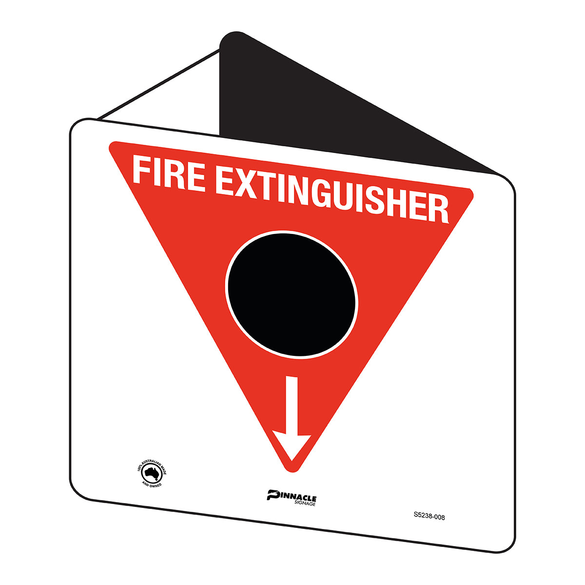 Max Global Products S5238 Fire Extinguisher Marker, CO2 (Black Circle), Off Wall