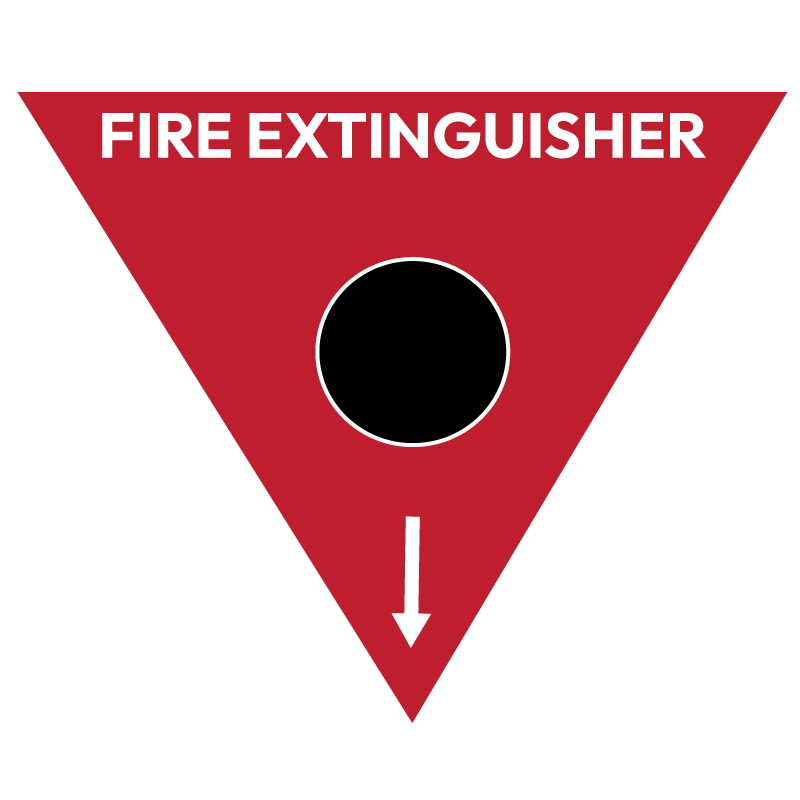 Max Global Products S5244 Fire Extinguisher Marker, CO2 (Black Circle), Triangle