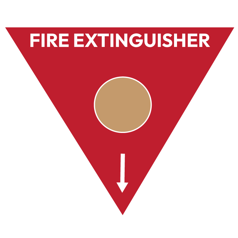 Max Global Products S5258 Fire Extinguisher Marker, Wet Chemical (Brown Circle), Triangle