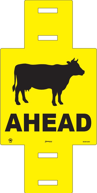 Max Global Products S6328 Cattle Ahead (Cattle Picto + Ahead Text), 600 x 600 Sign