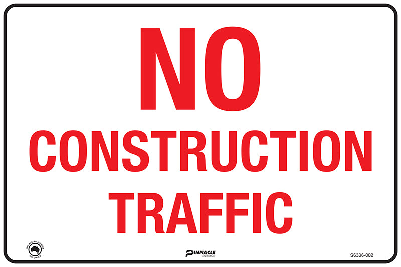 Max Global Products S6336 No Construction Traffic Sign