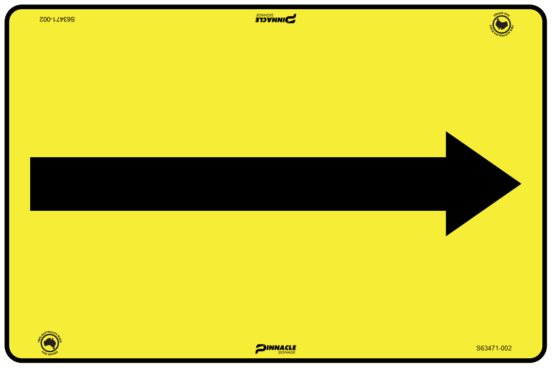 Max Global Products S6471 Arrow (Black On Yellow) Sign