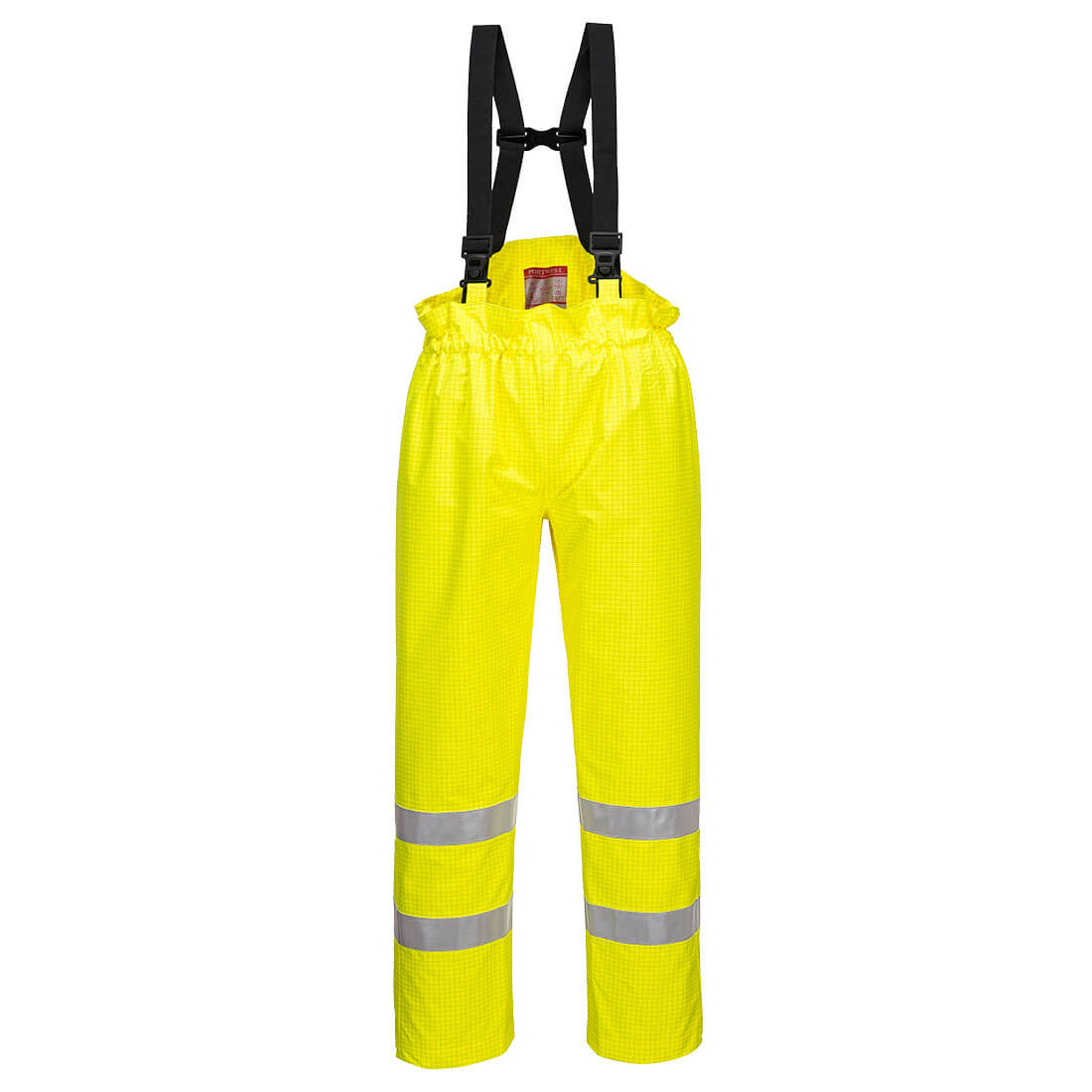 Portwest Bizflame Rain Hi-Vis Anti-Static Unlined FR Pants in Yellow