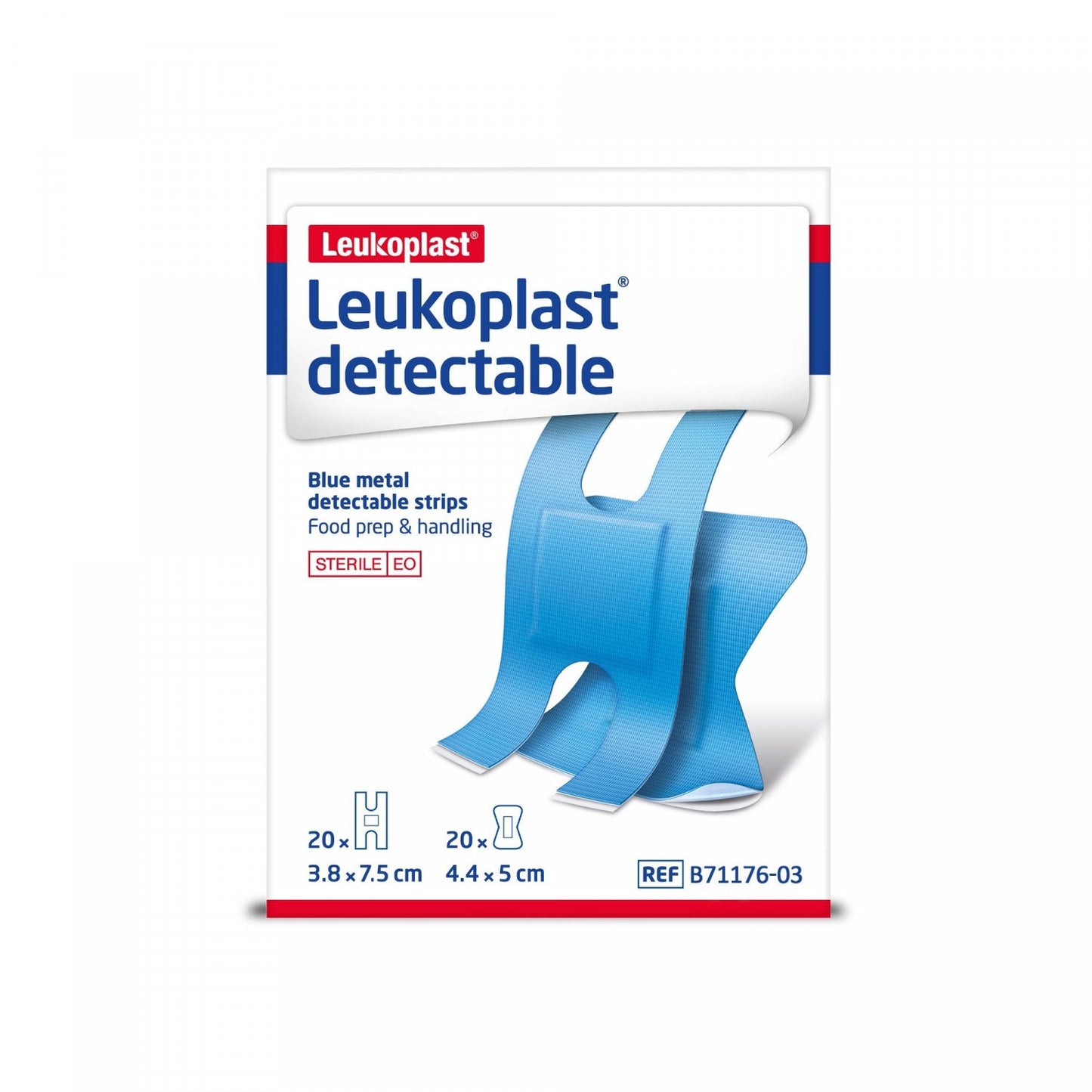 BSN MEDICAL B71176-03 Leukoplast Blue Detectable Finger & Knuckle Strips Box of 40