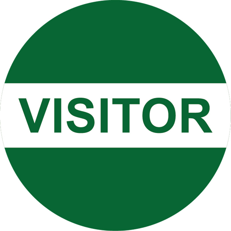 Max Global Products S9104 Visitor, Round Hardhat Stickers, Pack/12 Sign