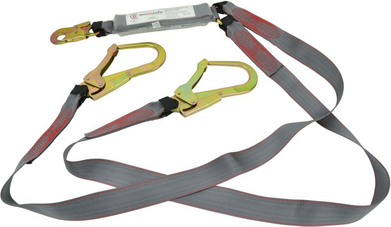 Maxisafe ZABM-2T5 Double Lanyard w/ Snaphook & Scaffold Hook
