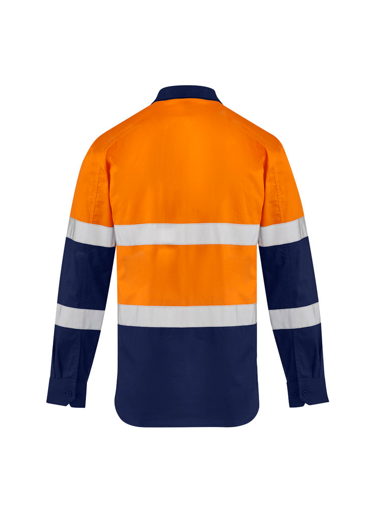 Syzmik Men's Lightweight Bio Motion Long Sleeve Shirt - Orange/Navy