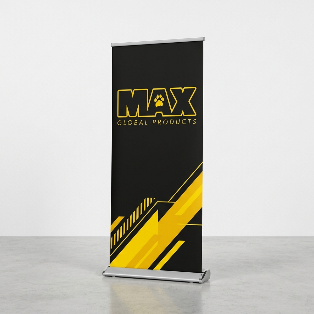 Retractable pull-up display banner stand