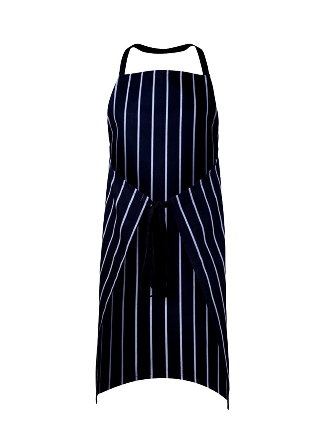 Chefscraft CA005 Full Bib Cafe Stripe Apron in Navy / White