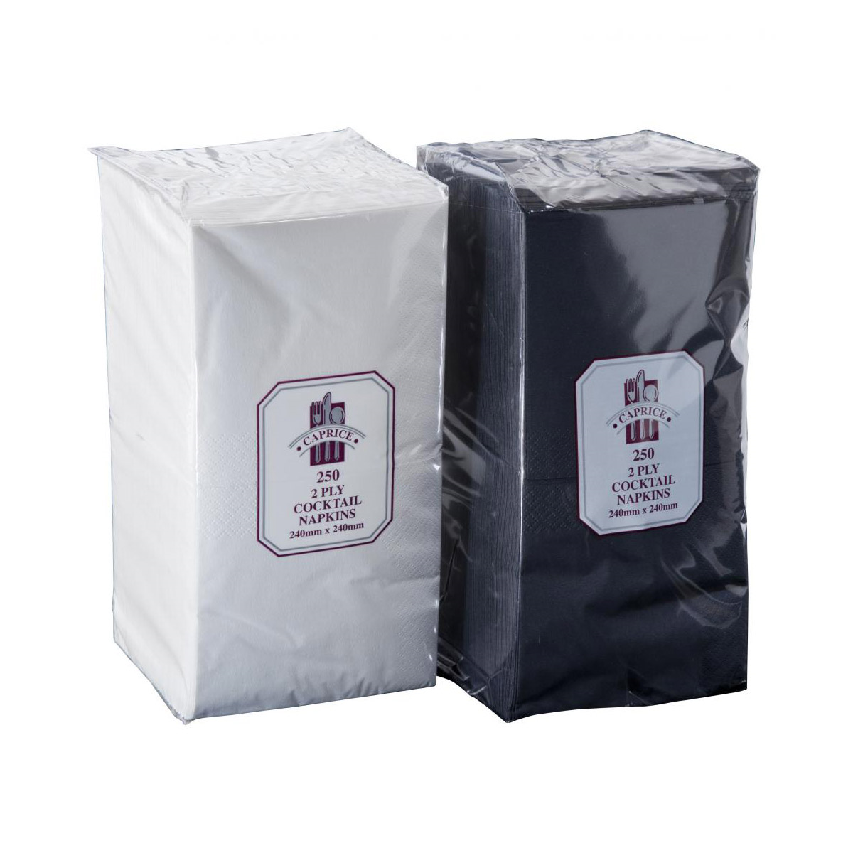 CAPRICE PAPER C-2CWE Caprice Napkins Cocktail White 2Ply 240mm x 240mm