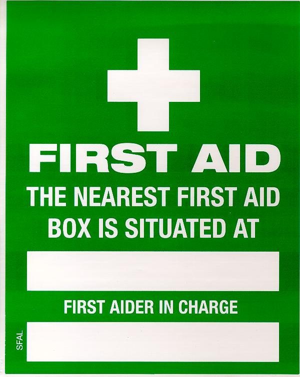 Max Global Products SFAL First Aider in Charge & Location Label