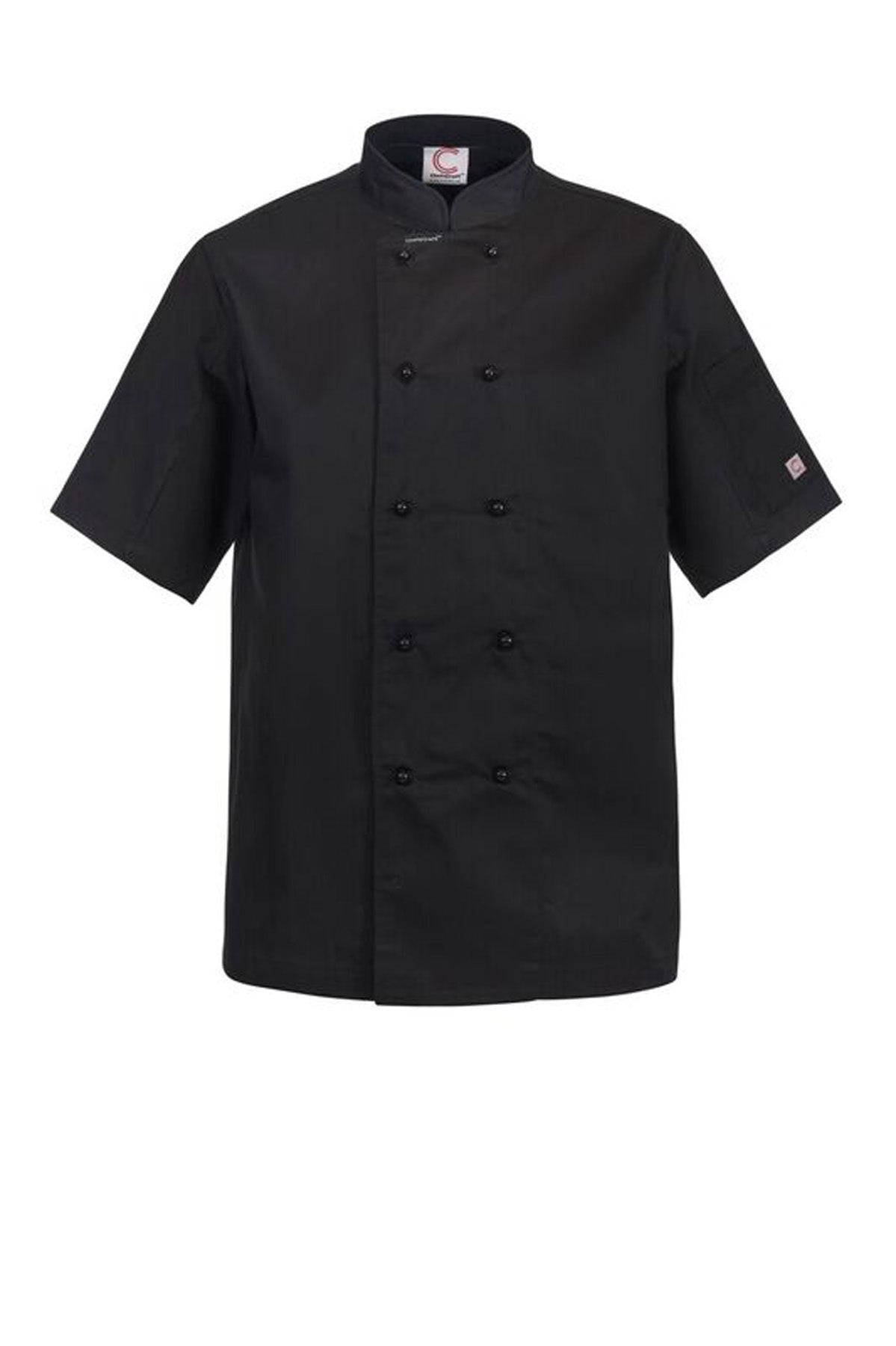 Chefscraft CJ033 Classic Chef Jacket -SS in Black Jkt / Black Buttons