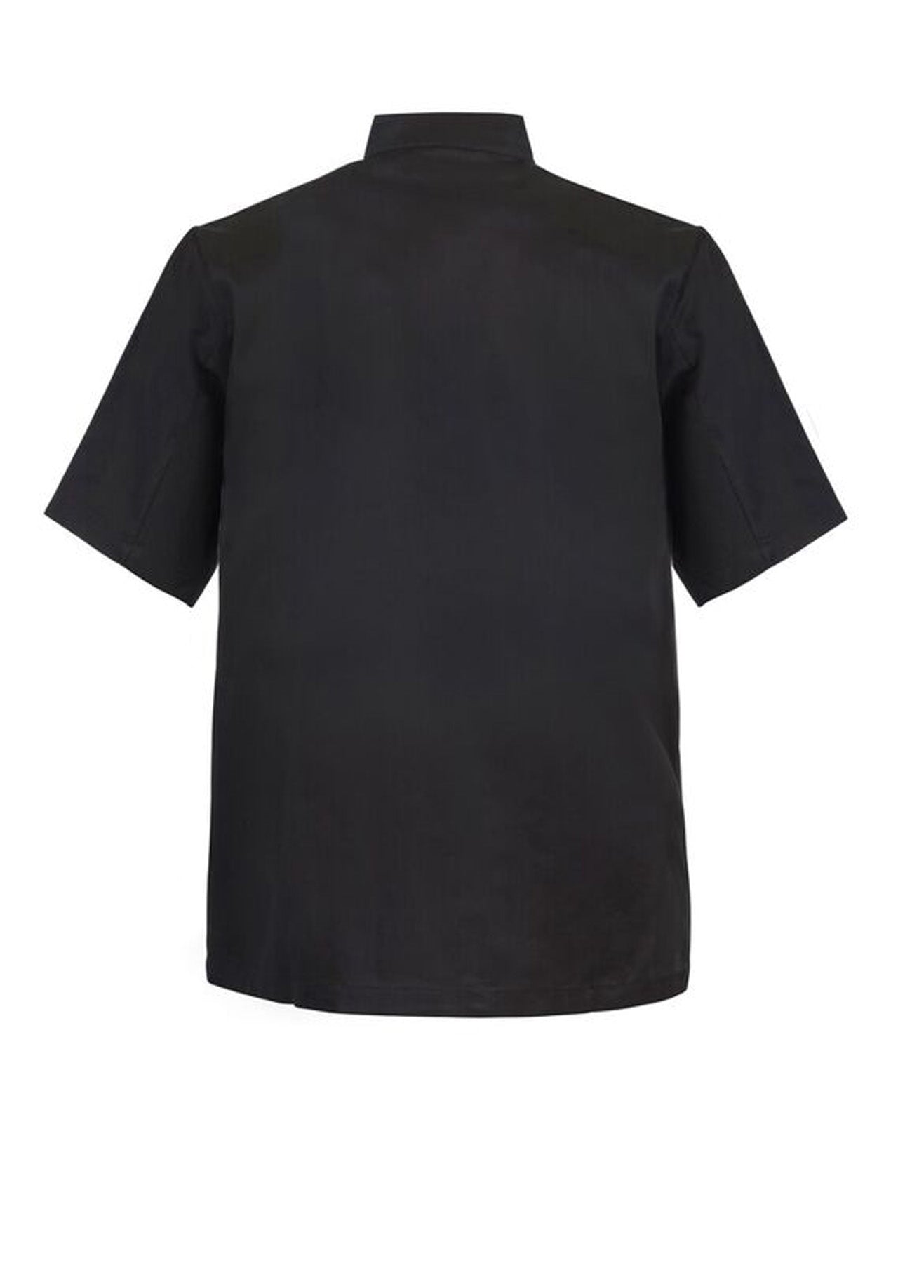 Chefscraft CJ041 Short Sleeve Chefs Tunic With Concealed Front in Black