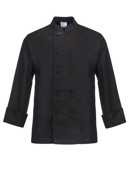 Chefscraft CJ031 Classic Chef Jacket -LS in Black Jkt / Black Buttons