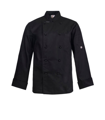Chefscraft CJ048 Lightweight Executive Long Sleeve Chefs Jacket in Black