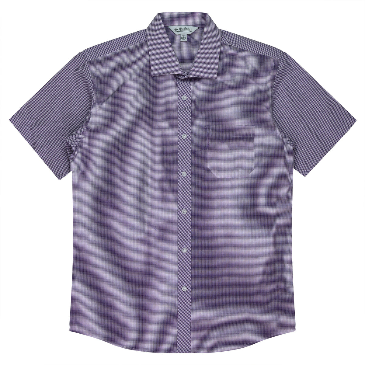 PURPLE/WHITE - Toorak Mens Shirt Short Sleeve