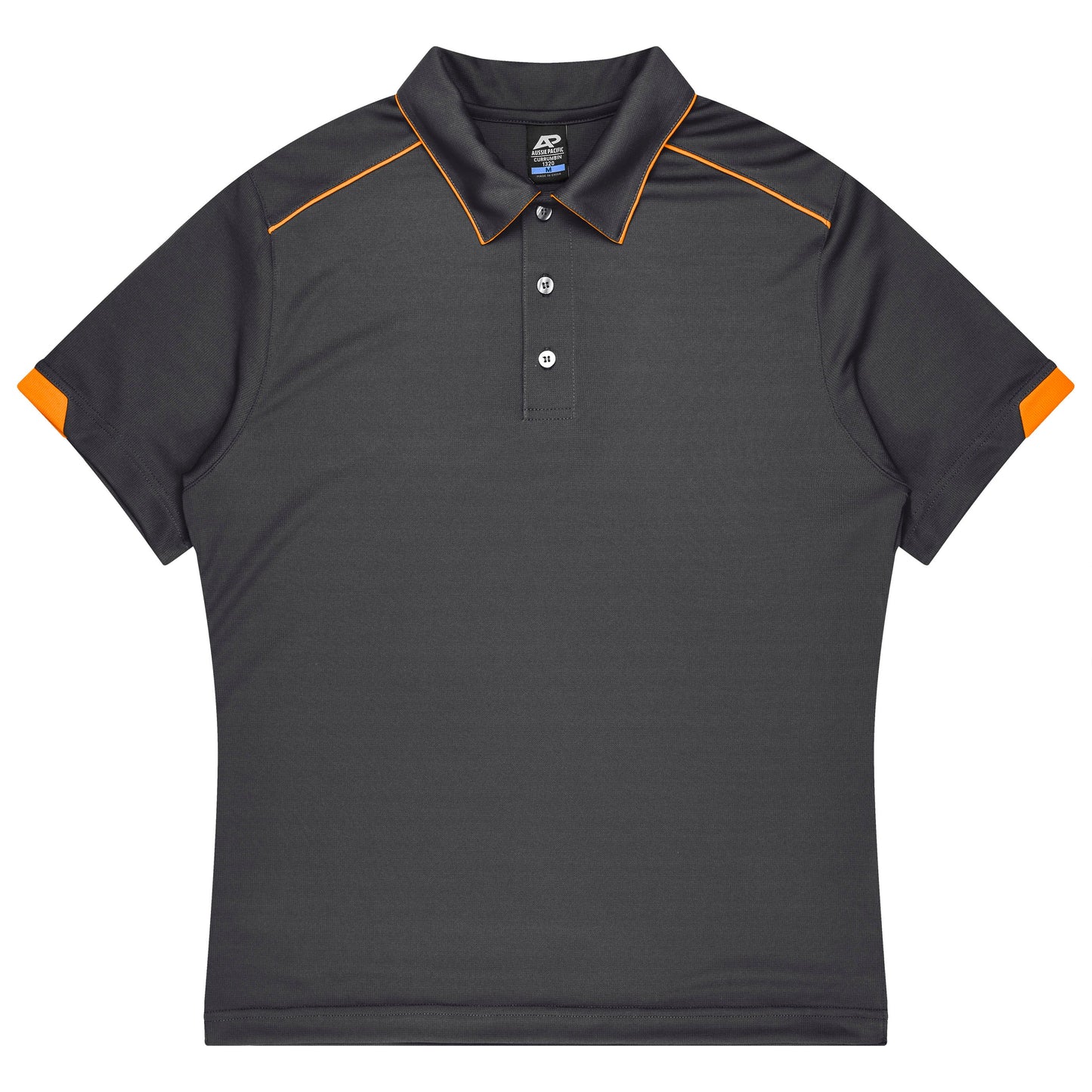 SLATE/HI VIZ ORANGE - Currumbin Kids Polos