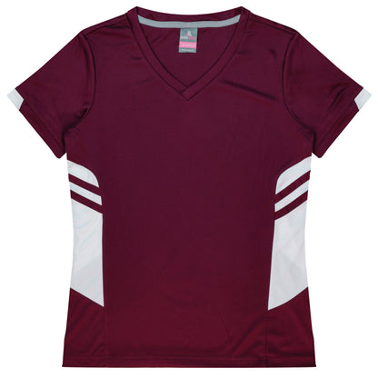MAROON/WHITE - Tasman Lady Tees