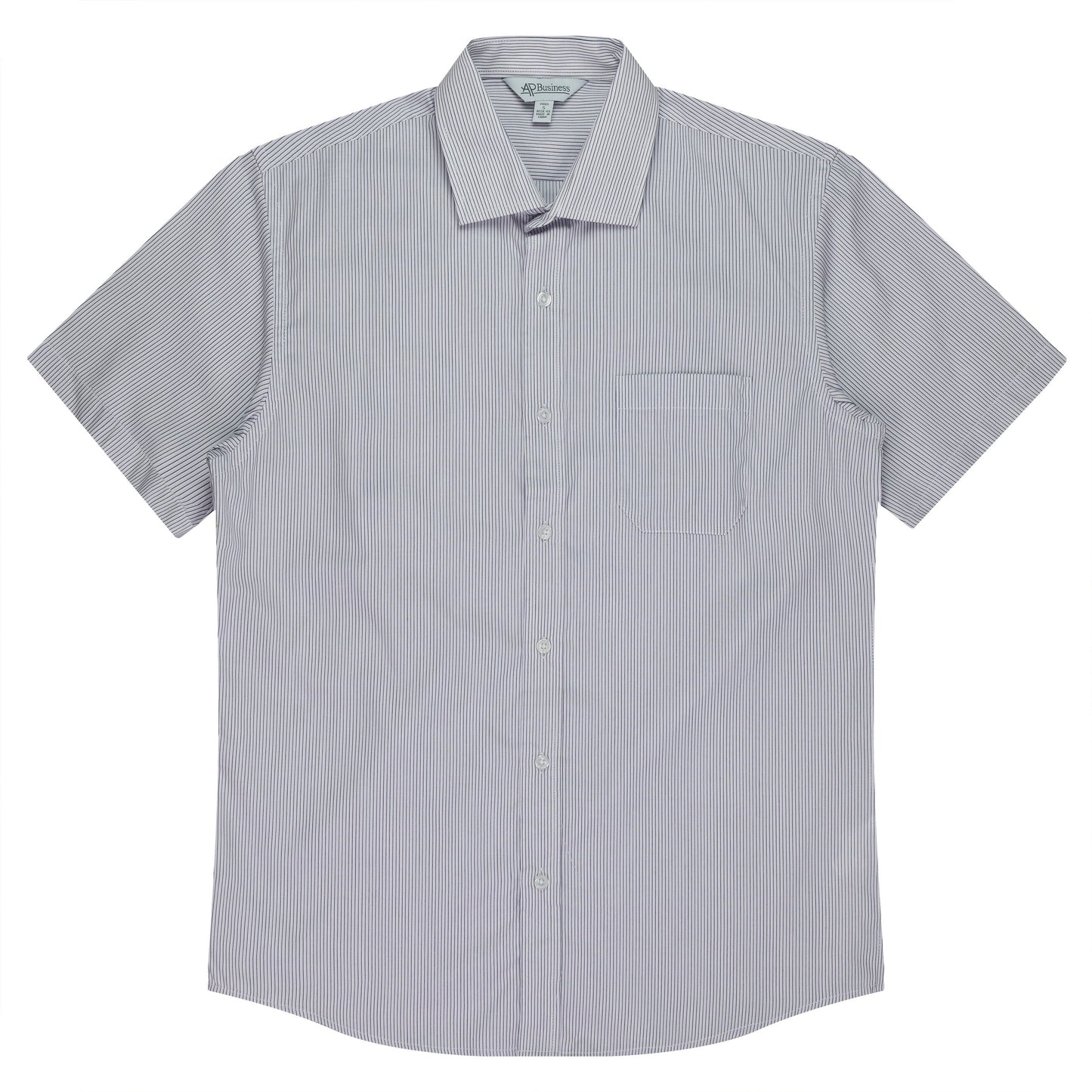 WHITE/PURPLE - Henley Mens Shirt Short Sleeve