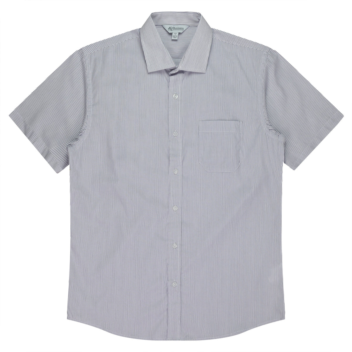 WHITE/PURPLE - Henley Mens Shirt Short Sleeve