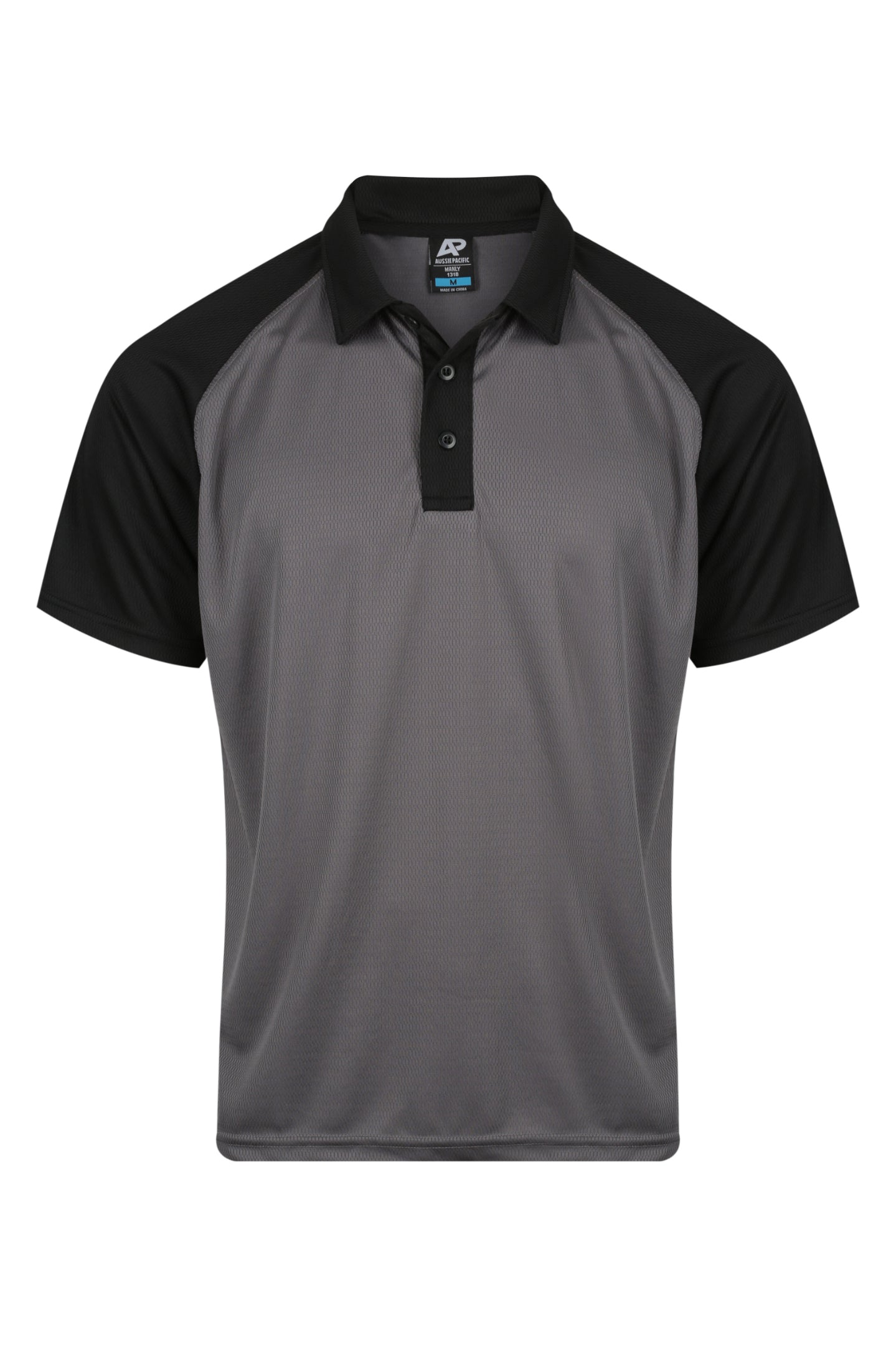 Charcoal/Black - Manly Mens Polos
