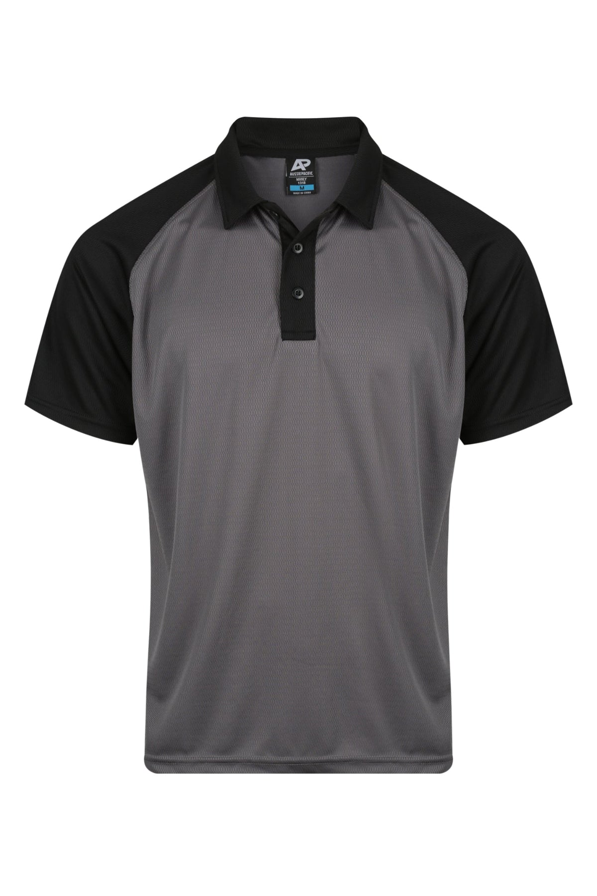 Charcoal/Black - Manly Mens Polos