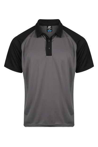 Charcoal/Black - Manly Mens Polos