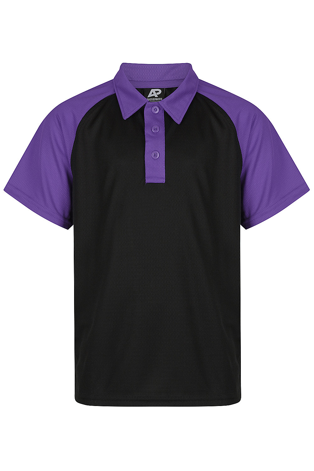 BLACK/ELECTRIC PURPLE - Manly Kids Polos