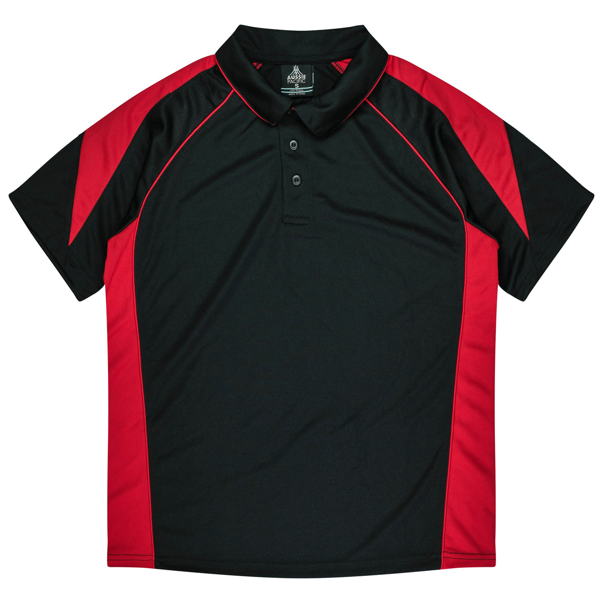 BLACK/RED - Premier Kids Polos