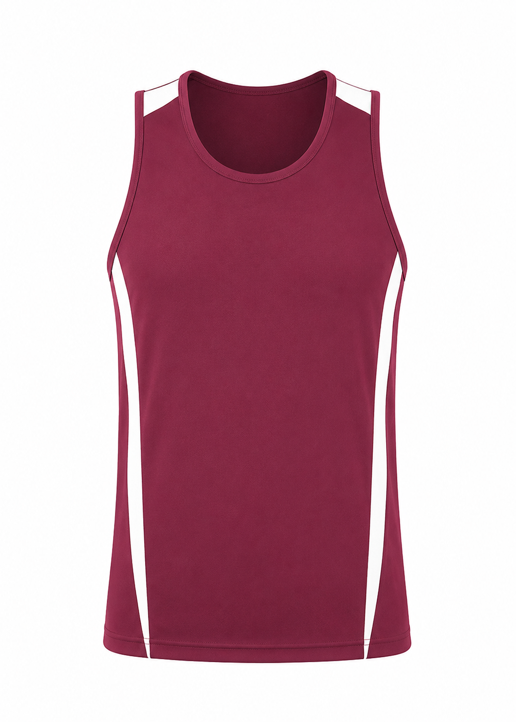 MAROON/WHITE - Eureka Mens Singlets