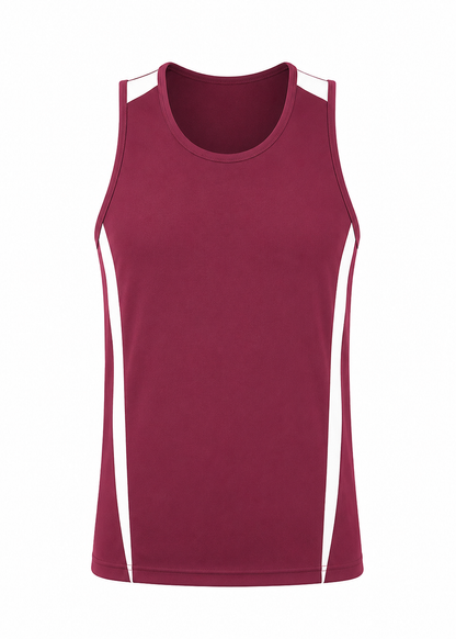 MAROON/WHITE - Eureka Mens Singlets