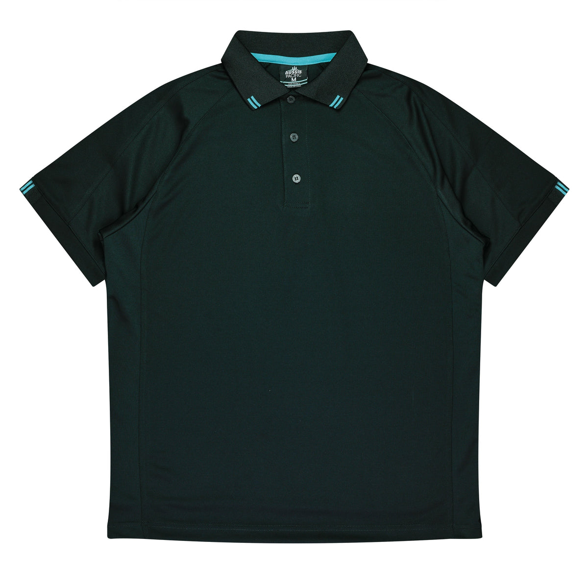 BLACK/TEAL - Flinders Mens Polos