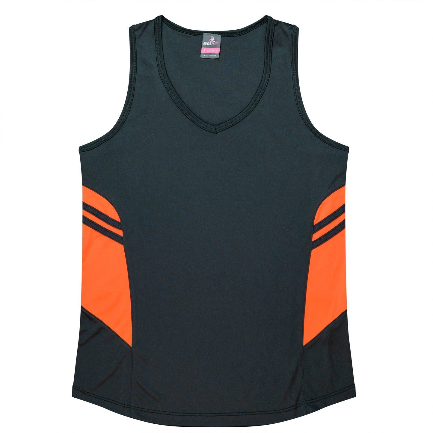 SLATE/NEON ORANGE - Tasman Lady Singlets