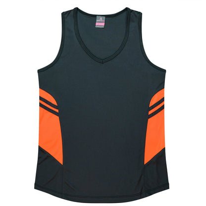 SLATE/NEON ORANGE - Tasman Lady Singlets