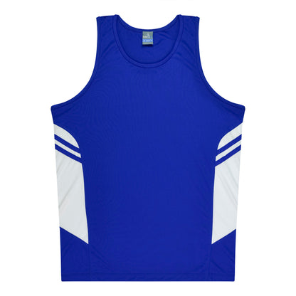 ROYAL/WHITE - Tasman Kids Singlets